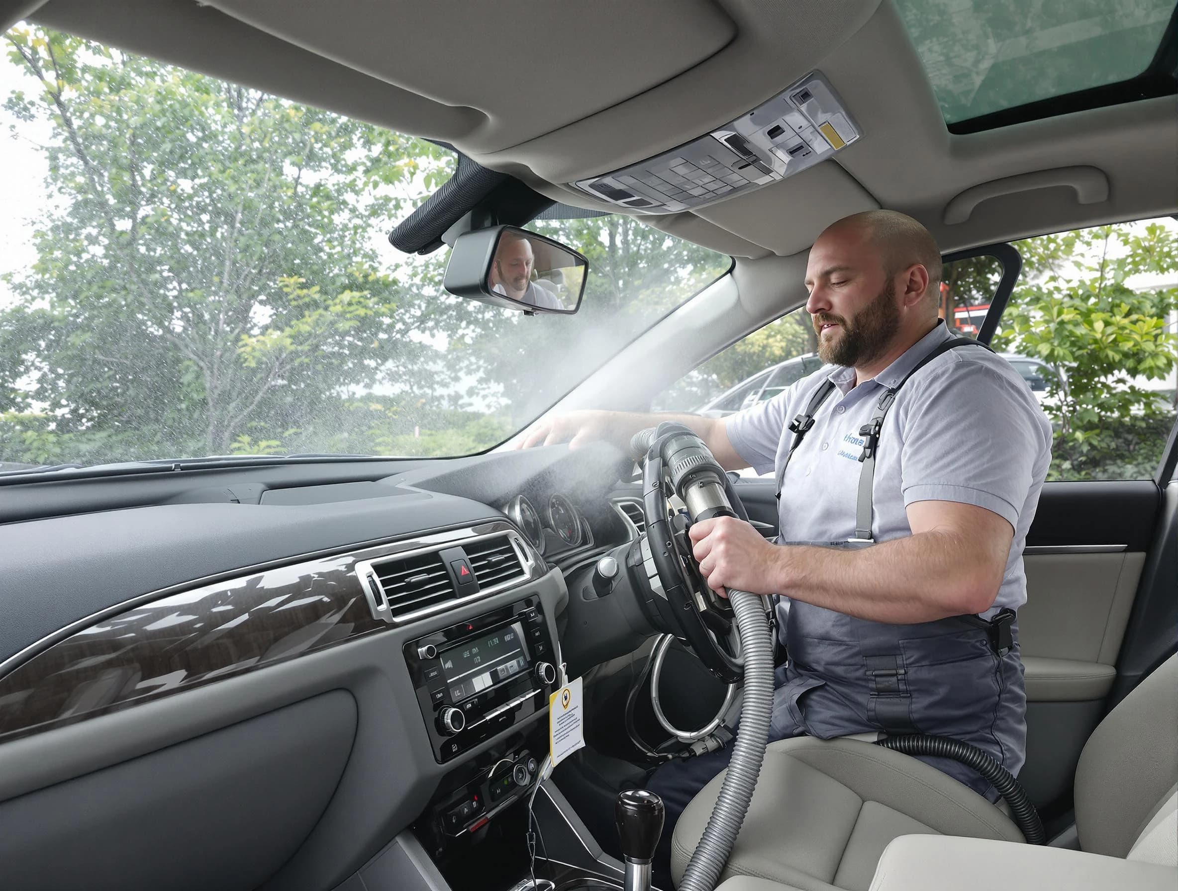 Chamberlayne Air Duct Cleaning specialist performing professional car duct cleaning in Chamberlayne