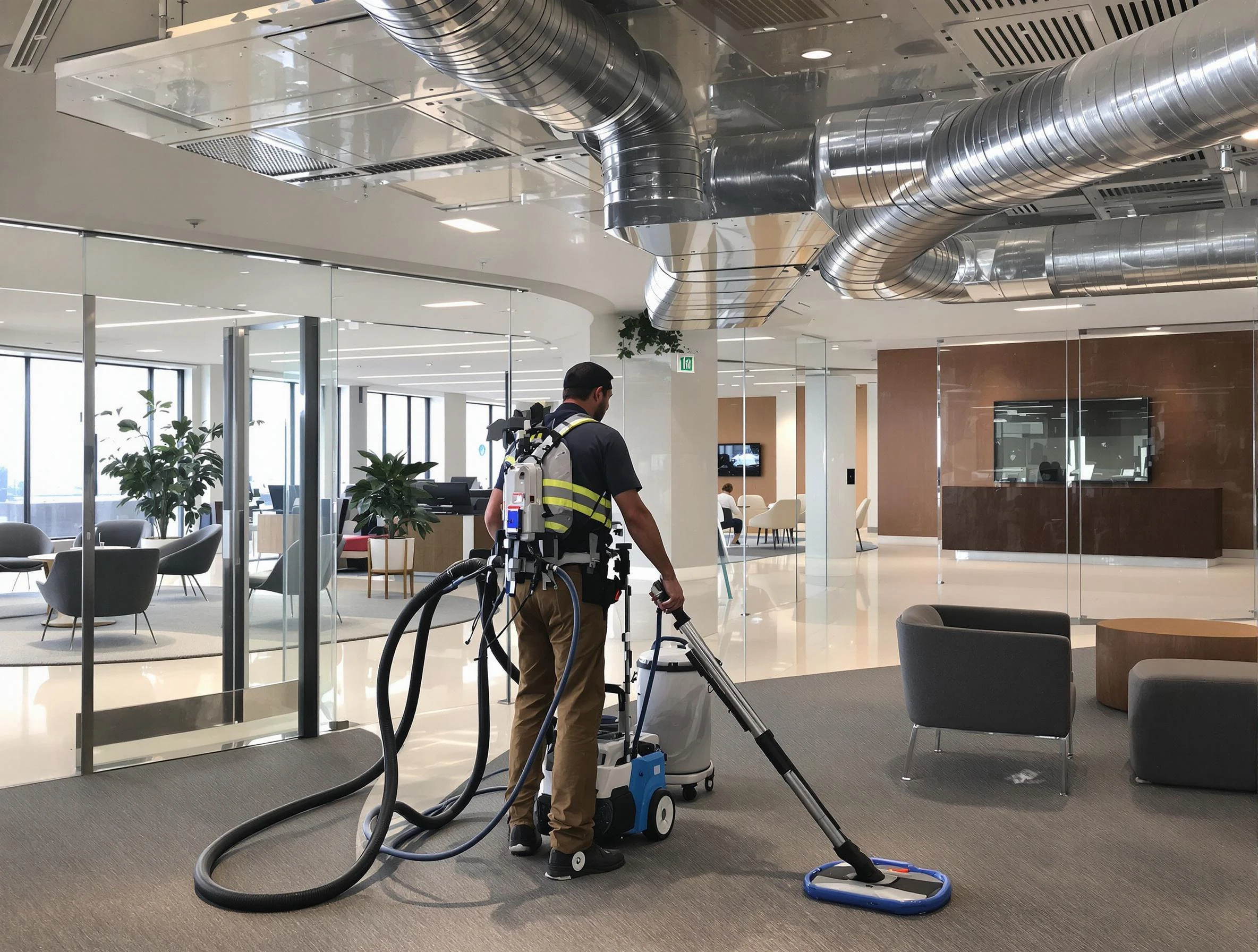 Commercial duct cleaning service by Chamberlayne Air Duct Cleaning in Chamberlayne